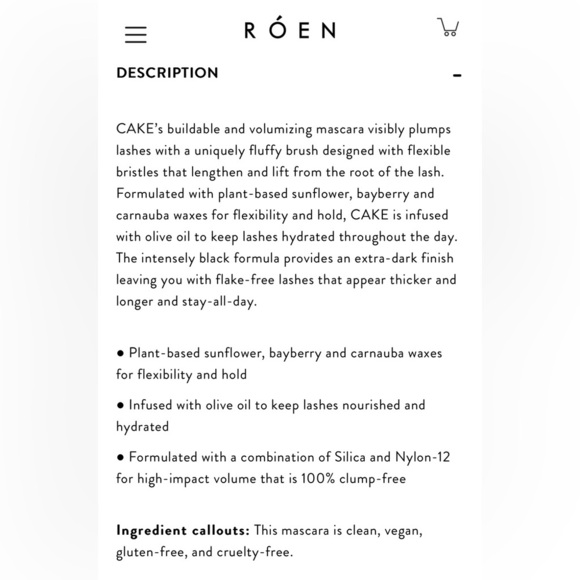 Cake Mascara in Black Noir by Roen - Picture 3 of 13